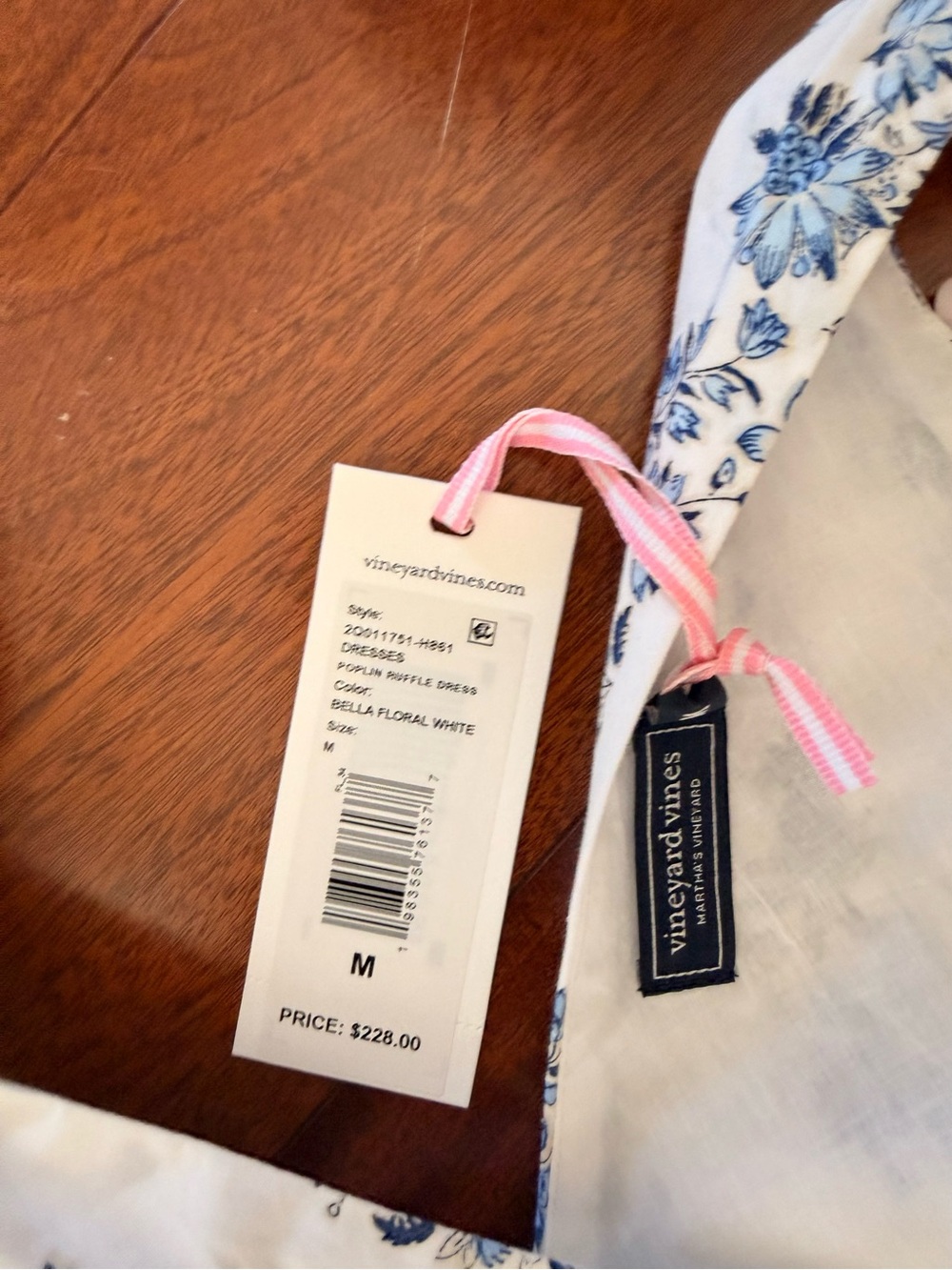 Vineyard Vines NWT Sundress with Blue Floral Print and Tie Straps - Picture 2 of 5